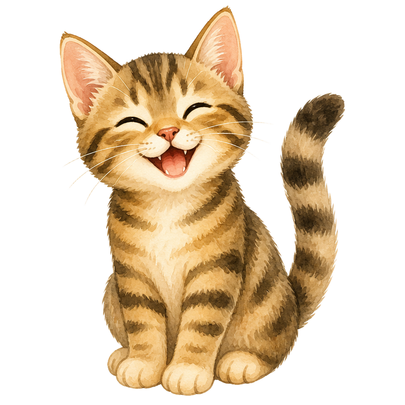 Happy rescue cat